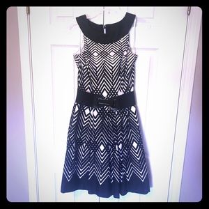 White House Black Market- Black and White Dress